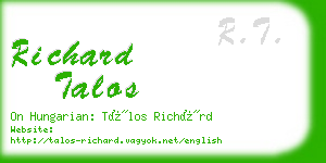 richard talos business card